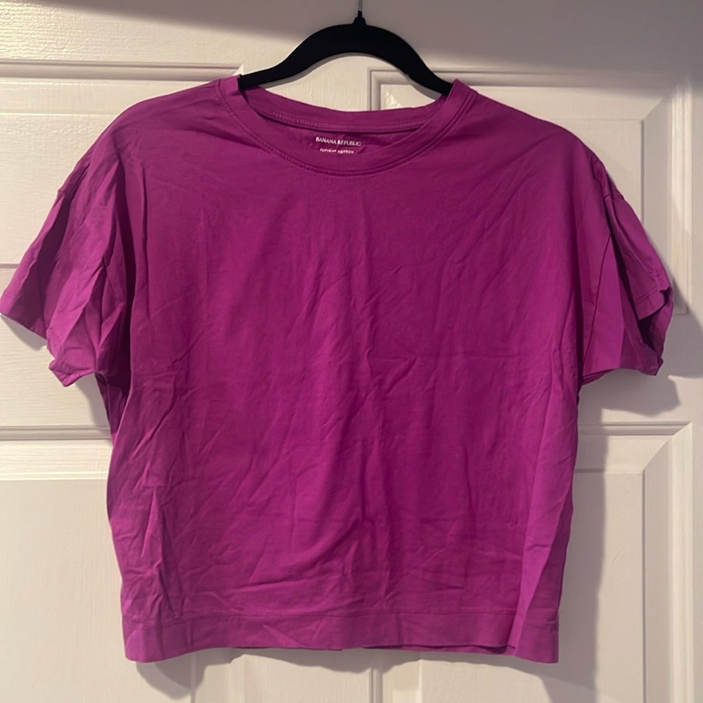 Banana Republic pink/purple crop boxy top size S